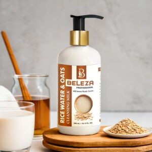 Beleza Professional Rice Water and Oats Cleansing Milk 300 ml – Gentle Nourishing Cleanser for Radiant Skin